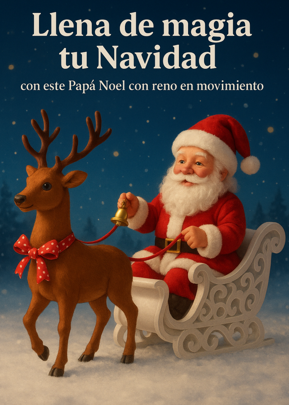 Santa & Reno En Acción - Movimiento, brillo y Alegría en un Solo Adorno