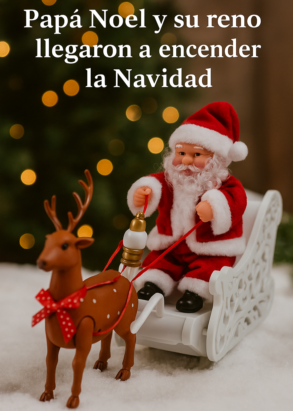 Santa & Reno En Acción - Movimiento, brillo y Alegría en un Solo Adorno