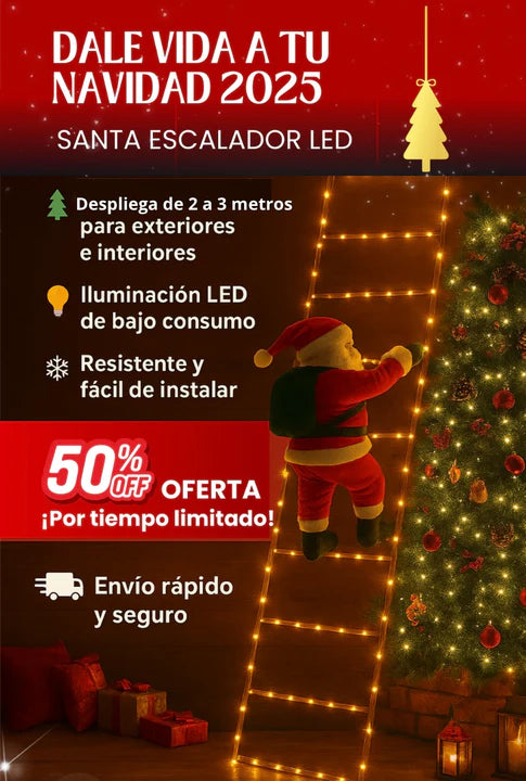 Papá Noel Escalador Hiperrealista - Magic Santa (extra largo y resistente al agua)