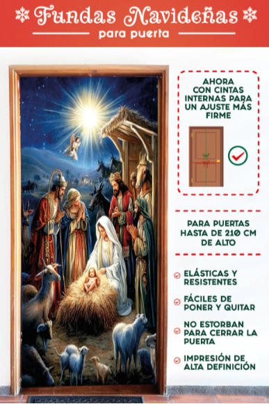 MagicDoor - Funda Realista Navideña Para Puerta