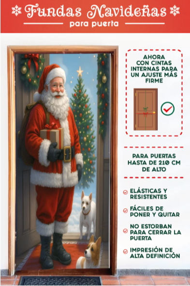 MagicDoor - Funda Realista Navideña Para Puerta