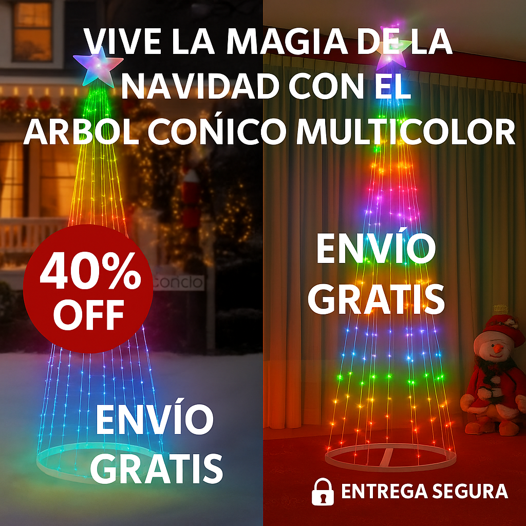 LumiTree™ – Árbol Cónico Multicolor LED