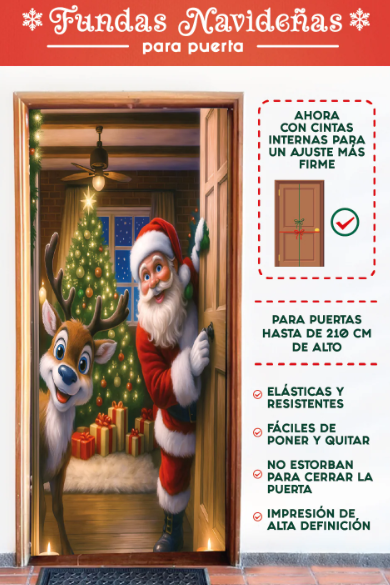 MagicDoor - Funda Realista Navideña Para Puerta
