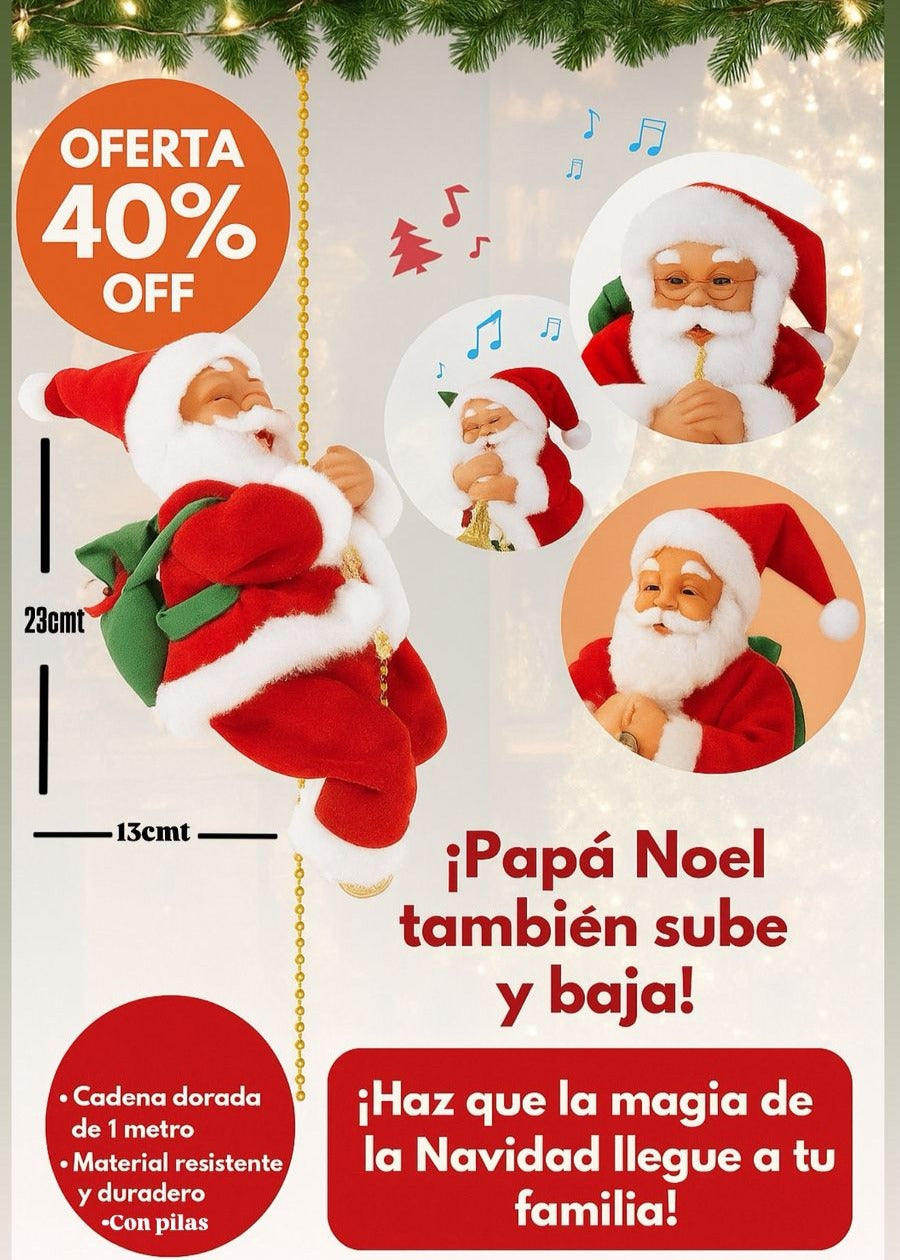 Pápa Noel Escalador de Cuerda - Movimiento, Música, Modernidad y Alegría en un Sólo Adorno