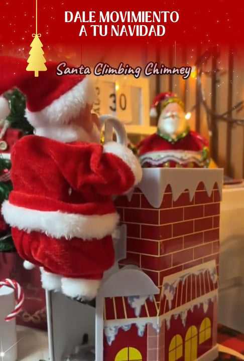 Navidad En La Chimenea - Santa Travieso Entra y Sale De Forma Divertida