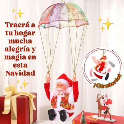 PAPÁ NOEL EN PARACAÍDAS - VUELO REALISTA CON GIROS Y SONIDO