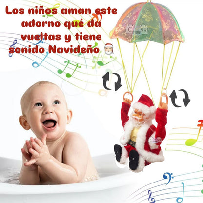 PAPÁ NOEL EN PARACAÍDAS - VUELO REALISTA CON GIROS Y SONIDO