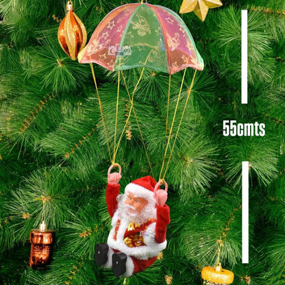 PAPÁ NOEL EN PARACAÍDAS - VUELO REALISTA CON GIROS Y SONIDO
