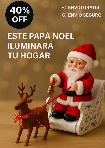 Santa & Reno En Acción - Movimiento, brillo y Alegría en un Solo Adorno