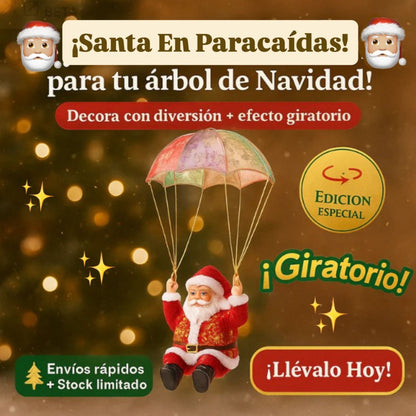 PAPÁ NOEL EN PARACAÍDAS - VUELO REALISTA CON GIROS Y SONIDO