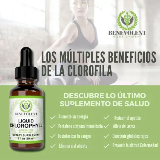 Benevolent™ Clorofila Líquida - Desintoxica tu cuerpo, reduce la inflamación y despierta tu mejor versión